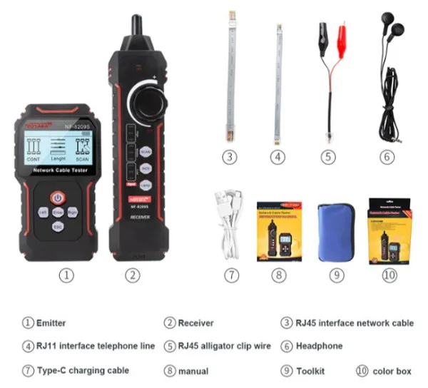 Tester Kablovski LAN POE Noyafa NF-8209S POE LAN TESTER I TRAGAC KABLOVA Slika 7