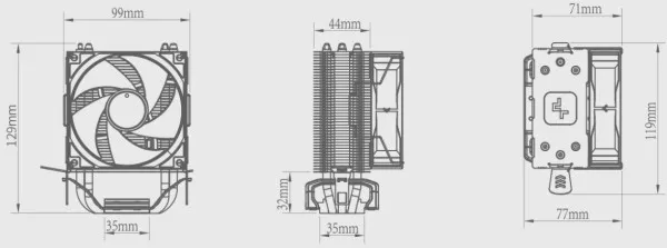 DEEPCOOL DeepCool AG300  *UNI CPU kuler 150W 92mm 500-3050rpm 37CFM LGA1700/1200/1151/1150/1155/AM5/AM4