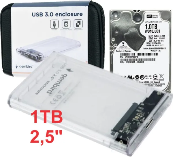 HDD 2.5 * 1TB SET USB 3.0 SATA eksterno kuciste + 1TB WD10JUCT WD  EE2-U3S9-6 (3999) Slika 7