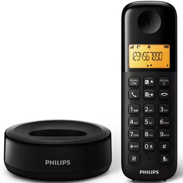 PHILIPS Fiksni bezicni telefon Philips D160 Ekran 1.6inc, Black