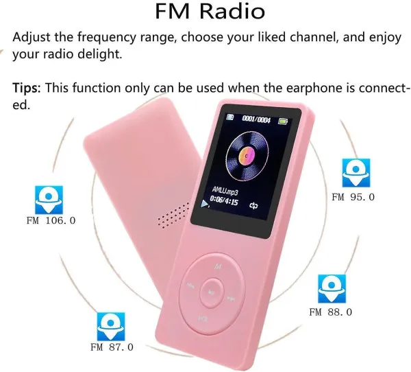 MP3 Player Bluetooth 32GB pink Slika 6