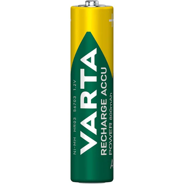 VARTA AAA 800mAh HR03 PAK4 CK, punjive NiMH baterije (rechargeable VARTA Ready to use) Slika 1