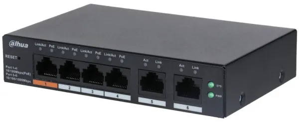 Dahua CS4006-4ET-60  SMART UPRAVLJIVI LAYER 2 POE 4-PORTNI SWITCH SA 2 UPLINK-A- Slika 2