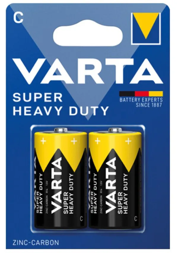 VARTA Superlife Tip C 1.5V R14P SUPER HEAVY DUTY, PAK2 CK, Cink-karbon baterije - Image 1