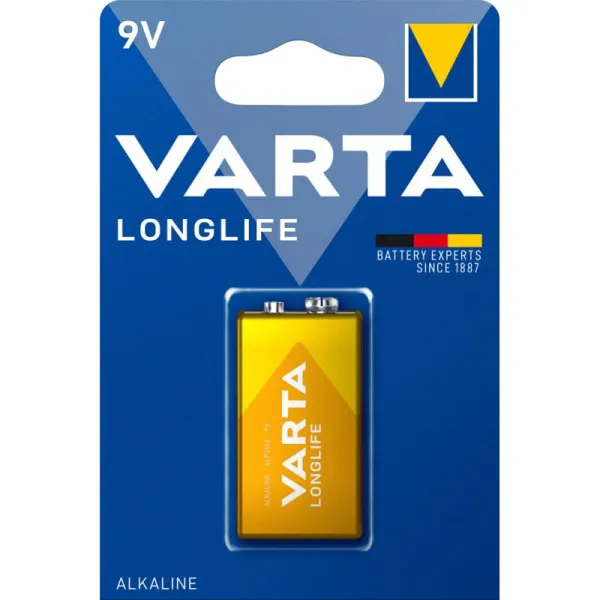 VARTA LONGLIFE 9V 6LR61 MN1604, ALKALNE baterije, Pakovanje 1kom Slika 2