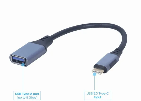 GEMBIRD A-USB3C-OTGAF-01 Gembird USB-C to OTG AF adapter, space grey - Image 1