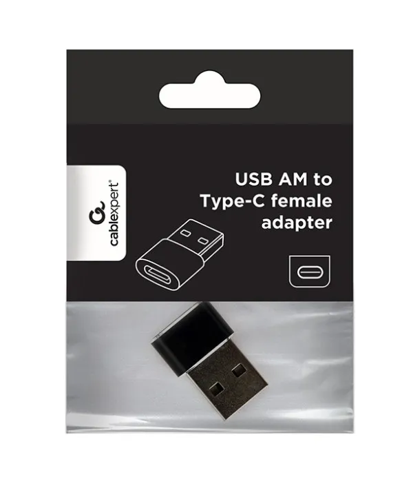 GEMBIRD A-USB2-AMCF-02 Gembird USB AM to Type-C female adapter, black (ALT.CCP-USB3-AMCM-0M) FO Slika 5