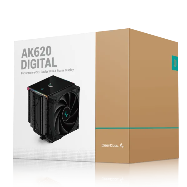 DEEPCOOL DeepCool AK620 Digital 6xHeat Pipe, Real-Time CPU Screen, 260W 2x120mm 1850rpm 69CFM Black Intel/AMD Slika 10