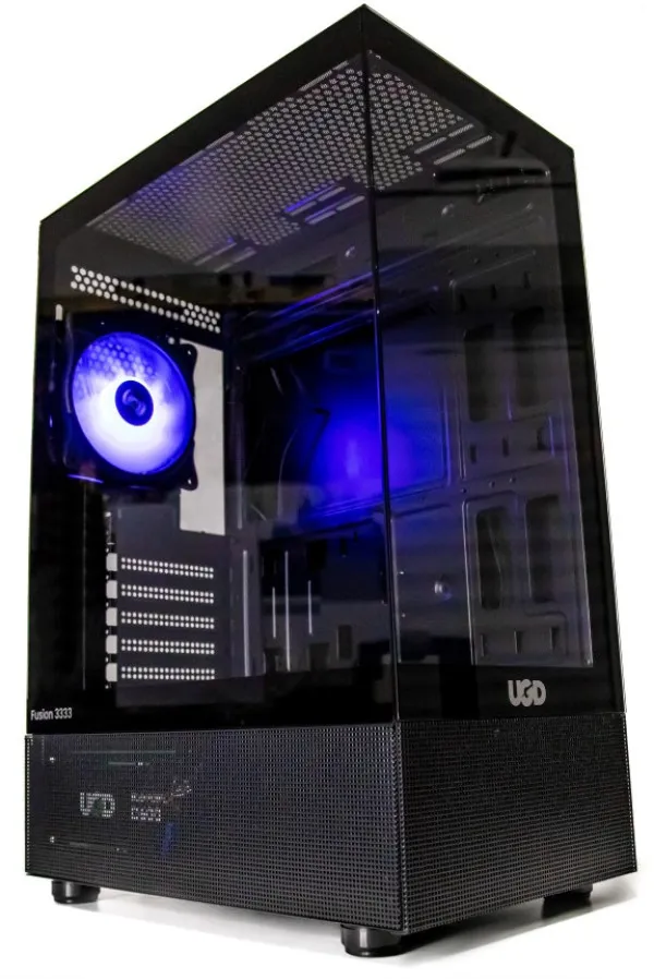 UGD Kuciste Fusion 3333 ATX, staklena prednja i bocna strana, ugradjen 1x ARGB kuler, Crno Slika 2