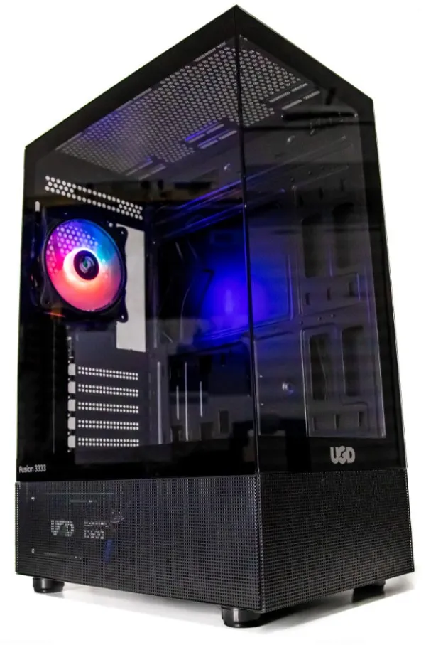 UGD Kuciste Fusion 3333 ATX, staklena prednja i bocna strana, ugradjen 1x ARGB kuler, Crno Slika 3