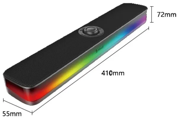 A4 TECH A4-S10 A4Tech Bloody RGB Bluetooth v5.3 speaker soundbar 2x5W, USB, black Slika 4