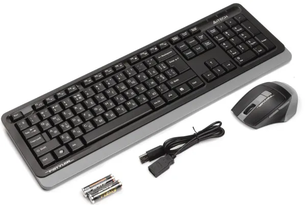 A4 TECH A4-FG1035 A4Tech Fstyler Bezicna tastatura YU-LAYOUT + bezicni mis USB, Grey - Image 1