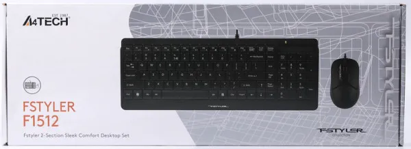 A4 TECH A4-F1512 A4Tech tastatura YU-LAYOUT + mis USB, Black Slika 1