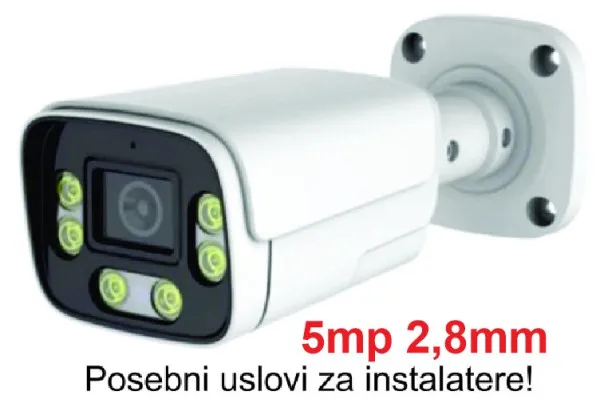 GEMBIRD CAM-IP5MP-HAQ60D GMB kamera 5mp APP P6SLite 2.8mm-F1.6 POE, IP66 DuaL LED 6xIR+6xFull Color, MIC,25m Slika 1