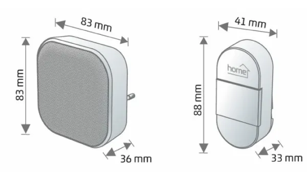 Bežično kućno zvono 230V, 140m sa kinetičkim tasterom DBK1401AC Slika 1