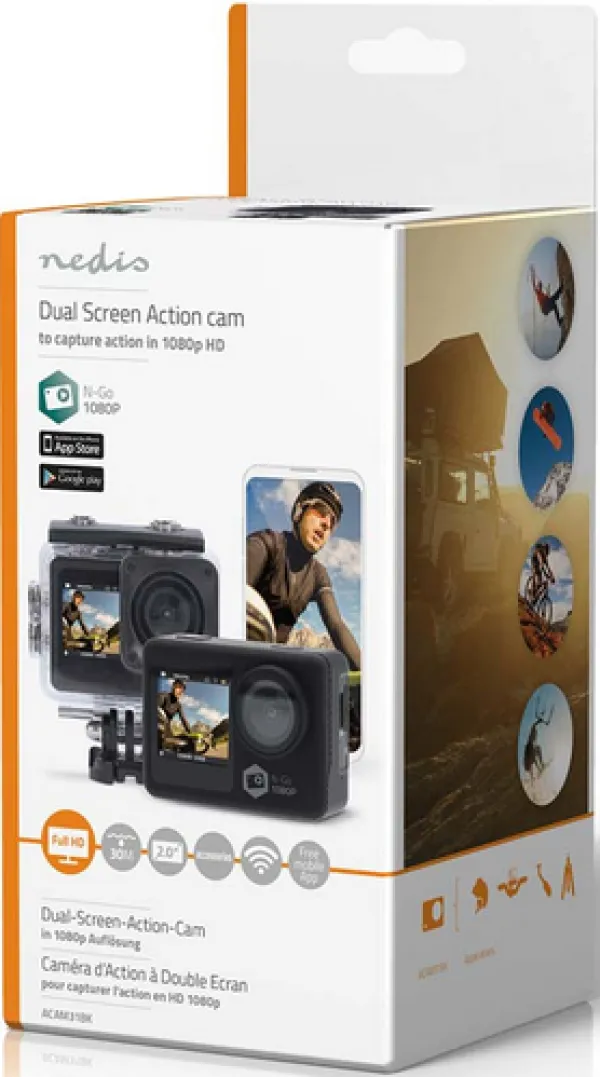 NEDIS ACAM31BK Dual screen action cam with HD 1080p@30fps resolution Nedis Slika 4