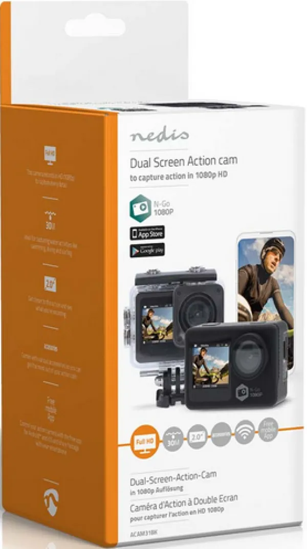 NEDIS ACAM31BK Dual screen action cam with HD 1080p@30fps resolution Nedis Slika 3