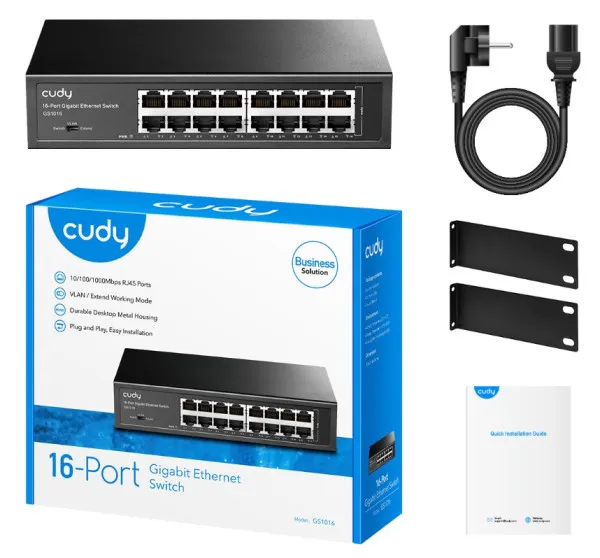 CUDY Cudy GS1016 16-Port 10/100/1000M Switch,16x Gbit RJ45 port, rackmount (Alt. PFS3016-16G) Slika 1