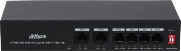 Dahua Poe Switch PFS3006-4ET-36  4-PORTNI POE SWITCH SA 2 UPLINK-A Slika 3