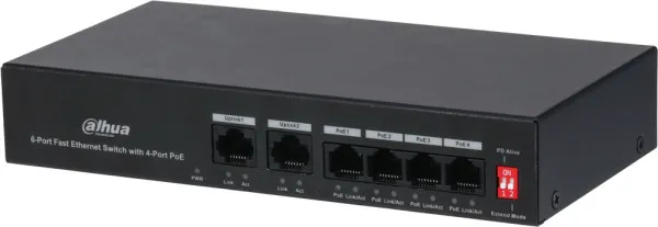 Dahua Poe Switch PFS3006-4ET-36  4-PORTNI POE SWITCH SA 2 UPLINK-A- Slika 2