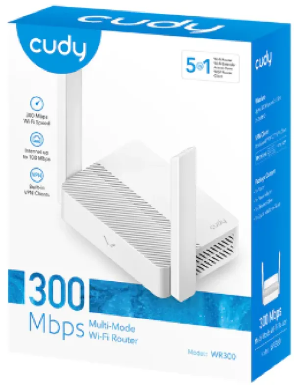 CUDY Cudy WR300 N300 Wi-Fi Router, Chipset MediaTek, router/AP/ Repeater/WISP 4xLAN, 2x5dBi Slika 7