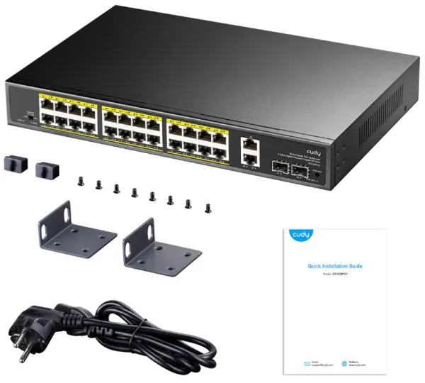 CUDY Cudy GS1026PS2 24-Port Gigabit PoE+ Switch with 2 Uplink Gigabit Ports and 2 Gigabit SFP Slots 300W Slika 7