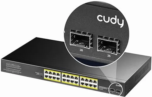 CUDY Cudy GS1026PS2 24-Port Gigabit PoE+ Switch with 2 Uplink Gigabit Ports and 2 Gigabit SFP Slots 300W Slika 1