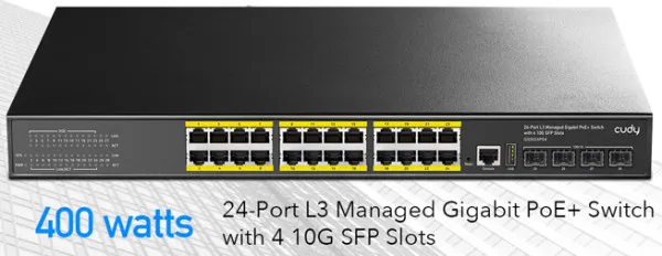 CUDY Cudy GS5024S4 24-Port Layer 3 Managed Gigabit Switch with 4 10G SFP Slots Slika 3