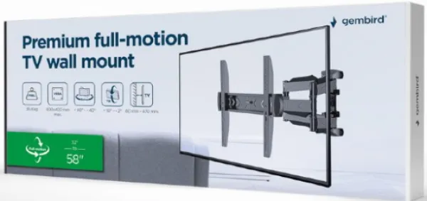 GEMBIRD WM-58ST-01 Gembird rotate/tilt VESA max. 40x40cm 32-58 max.36kg - Image 1