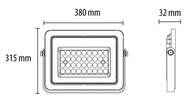 LED reflektor SMD 200W/220VAC, 6500K, crni, PROSTO Slika 1