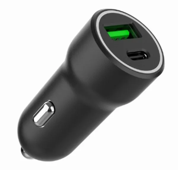 GEMBIRD TA-UC-A2PDQC20-CAR-01 Gembird 2-port USB car fast charger, Type-C PD, 20 W, black Slika 3