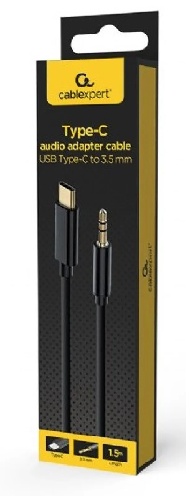 GEMBIRD CCA-CM3.5M-1.5M Gembird USB-C to stereo 3.5 mm AUX kabl, 1.5m, black Slika 2