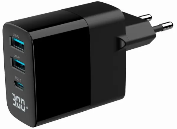 GEMBIRD TA-UC-PDQC30LCD-BK-02 Gembird GaN USB brzi punjac, 30W 3-port (2xUSB-A+ USB-C), LCD, black Slika 8
