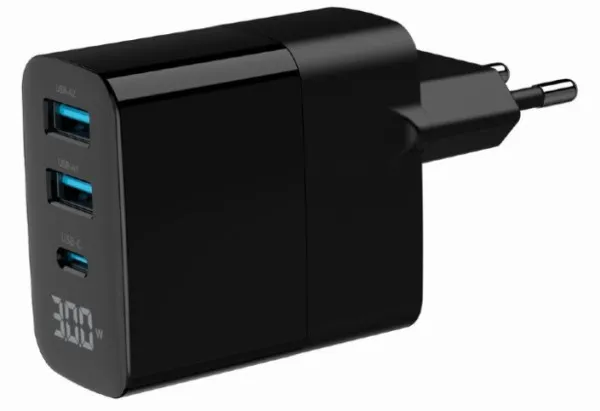 GEMBIRD TA-UC-PDQC30LCD-BK-02 Gembird GaN USB brzi punjac, 30W 3-port (2xUSB-A+ USB-C), LCD, black Slika 7