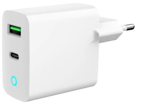 GEMBIRD TA-UC-PDQC20L-W-01 Gembird punjac 20W, 2-port (USB-A+USB-C) LED, white Slika 7