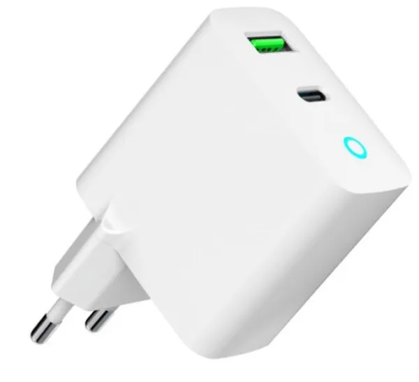 GEMBIRD TA-UC-PDQC20L-W-01 Gembird punjac 20W, 2-port (USB-A+USB-C) LED, white Slika 5