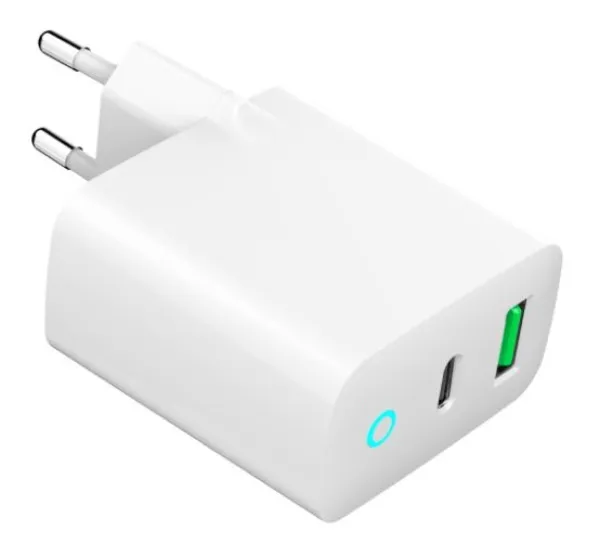 GEMBIRD TA-UC-PDQC20L-W-01 Gembird punjac 20W, 2-port (USB-A+USB-C) LED, white Slika 4