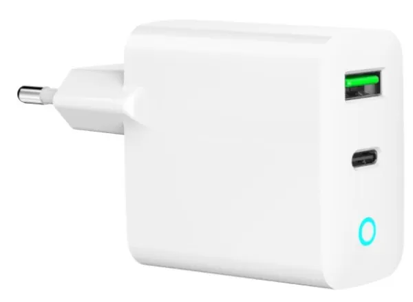 GEMBIRD TA-UC-PDQC20L-W-01 Gembird punjac 20W, 2-port (USB-A+USB-C) LED, white Slika 3