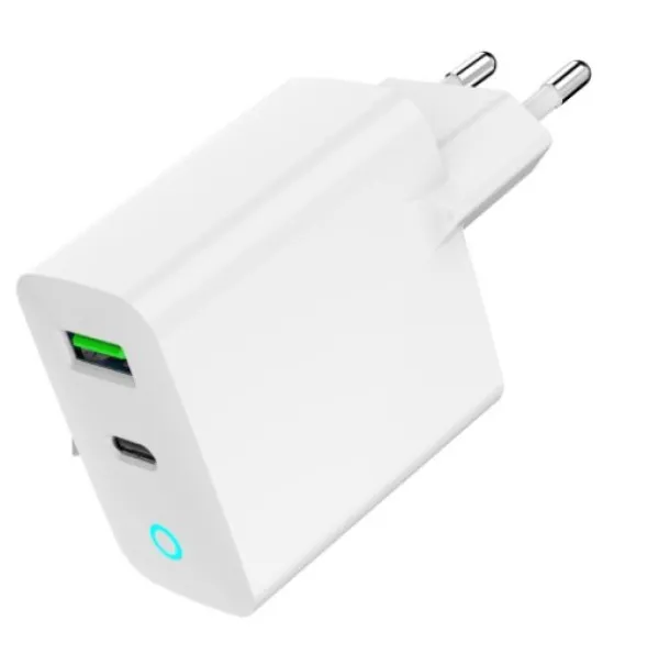 GEMBIRD TA-UC-PDQC20L-W-01 Gembird punjac 20W, 2-port (USB-A+USB-C) LED, white Slika 2