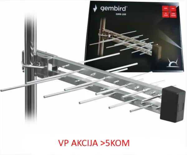 GEMBIRD GMB-20E sa kutijom **Gembird Antena Loga UHF sa RF-Konektorom, 20elemenata, duzina 39cm, 6dB alu 609 Slika 2