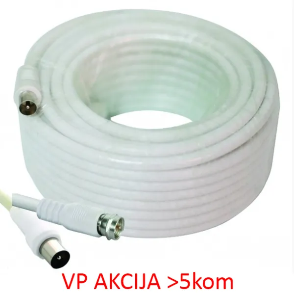 GEMBIRD KABL-COAX-RG6/15 white (X553)** koaksialni kabl RG6 konektor F-male/IEC, conduct.18%, 6.5mm 15m Slika 3