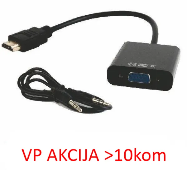 GEMBIRD A-HDMI-VGA-06 ** Gembird  HDMI to VGA + AUDIO adapter cable, single port (alt A-HDMI-VGA-03, 439) Slika 1