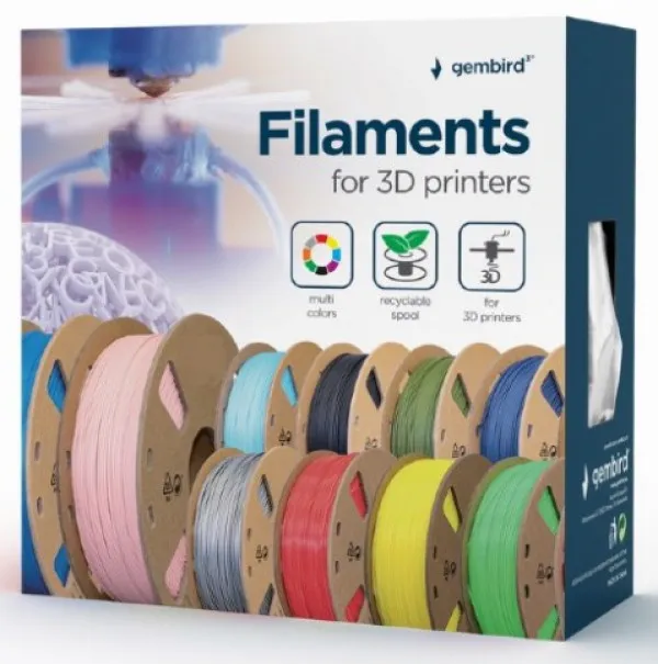 GEMBIRD 3DP-ABS1.75-01-S ABS Filament za 3D stampac 1.75mm, kotur1KG Silver Slika 2