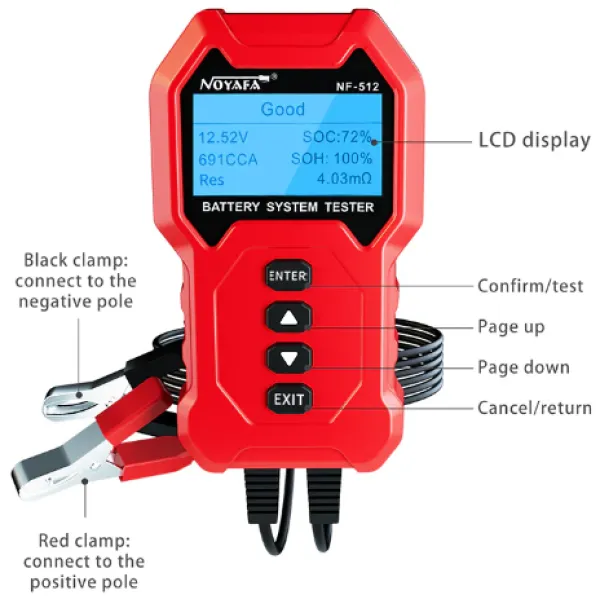 NOYAFA NF-512 Tester sistema baterija Slika 2