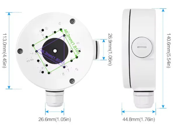 GMB CAM-MOUNT-JB60 Gembird metalna vodootporna kutija, DOZNA nosac za montazu kamere 116x116x45mm Slika 3