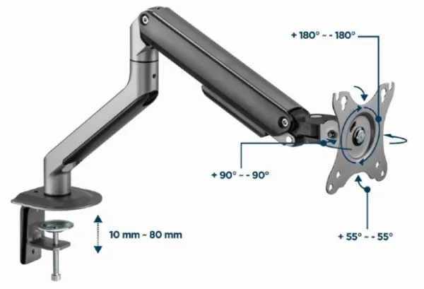 GEMBIRD MA-DA1-05 Gembird podesivi drzac za monitor, tilt, 17-32 max.9kg (alt. MA-DA1-02) Slika 2