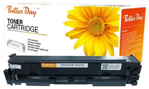 Toner BetterDay 207A(W2210A) M255/M283 zam. kaseta za HP Black 1.7k (bez cipa) Slika 1