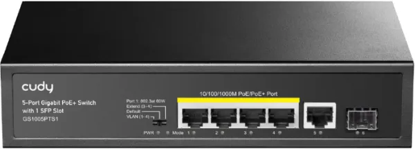 CUDY Cudy GS1005PTS1 5-Port 10/100/1000M Gigabit 4PoE+ 1RJ45 Switch with 1 SFP Slot Slika 7