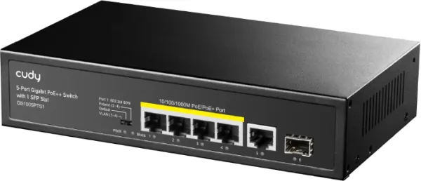 CUDY Cudy GS1005PTS1 5-Port 10/100/1000M Gigabit 4PoE+ 1RJ45 Switch with 1 SFP Slot Slika 6