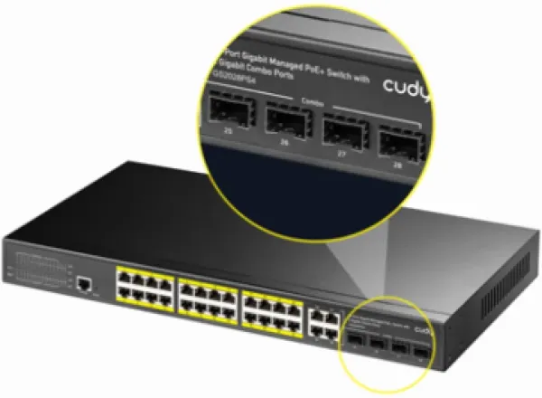 CUDY Cudy GS2028PS4-400W, 10/100/1000M 24-Port POE + 4Port Uplink Gigabit Managed Switch Slika 2